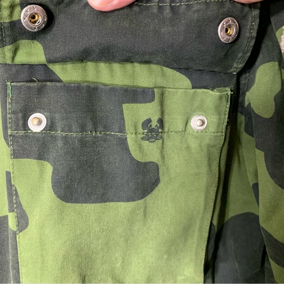 Warriors Camo Military Utility Jacket Green Black Hooded Dara Trooper L Oversize - Picture 8 of 16